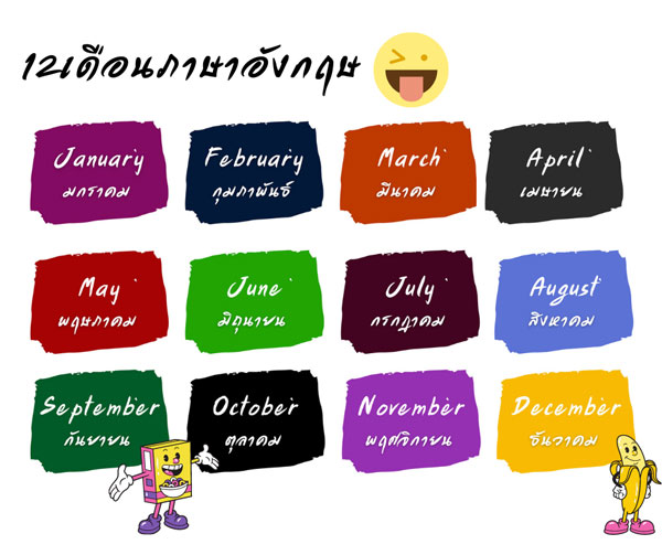 12เดือนภาษาอังกฤษ