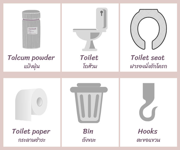 Bathroom Items ของใช้ในห้องน้ำ ภาษาอังกฤษ - Eng-Panda