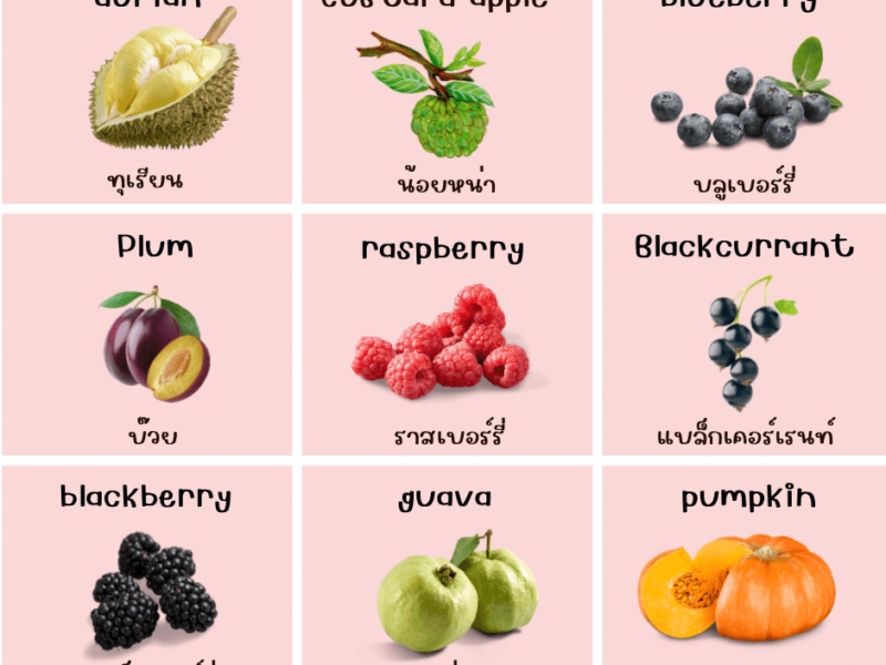 fruit ผลไม้ ภาษาอังกฤษ