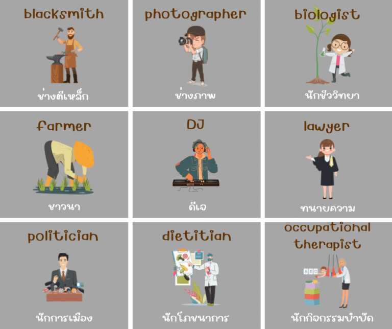occupation อาชีพ ภาษาอังกฤษ